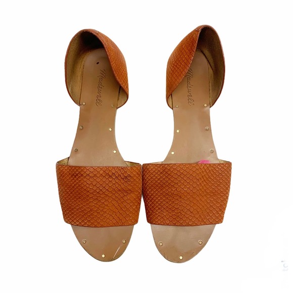 Madewell Shoes - Madewell Thea snake embossed leather flat sandals
